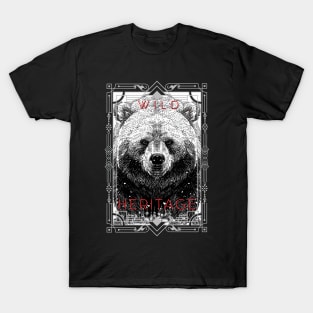 Bear Grizzly Wild Nature Illustration Line Epic Illustration Line Art T-Shirt